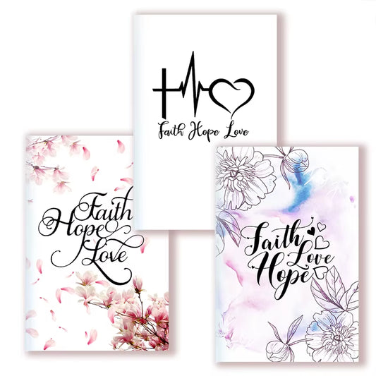 A5 Notebook - Faith Hope Love- Christian Book Prayer Journal Journaling Bible Study Supplies Biblia Apuntes Anote Livre Chretien